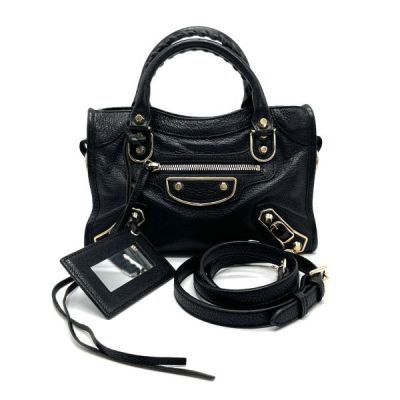 1円 美品 BALENCIAGA バレンシアガ ネオ シティ エッジ レザー ハンド ショルダー バッグ fY04220aC