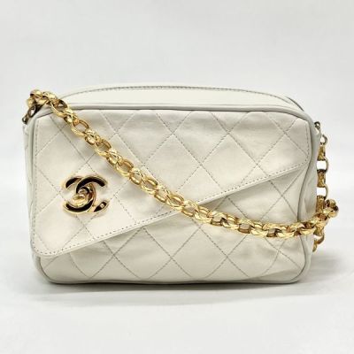 1円 CHANEL シャネル マトラッセ フリンジ ラムスキン チェーン ショルダー バッグ fY04356C