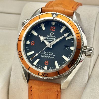 OH済■オメガ シーマスター600 プラネットオーシャン■自動巻きコーアクシャル 42mm クロノメーター オレンジ メンズ ダイバーズ
