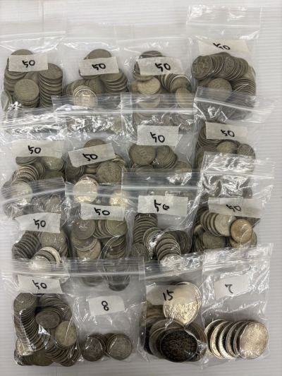 イ）【現状品】100円銀貨・1000円銀貨　おまとめ 大量　100円 658枚・1000円 22枚　稲穂 / 鳳凰 / 五輪 / オリンピック / 百円 / 千円