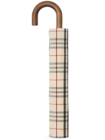 7,5万 新品 本物 バーバリー BURBERRY チェック フォールディングアンブレラ 傘 ブラックウォルナットウッド 8077710 TRAFALGAR UMBRELLA