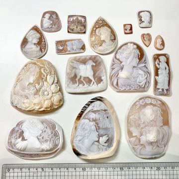 大量!!◯シェルカメオおまとめ162.2g◯j 約811ct ルース 裸石 shell cameo ブローチ 貴婦人 彫刻 アンティーク 作家物 w2マ12