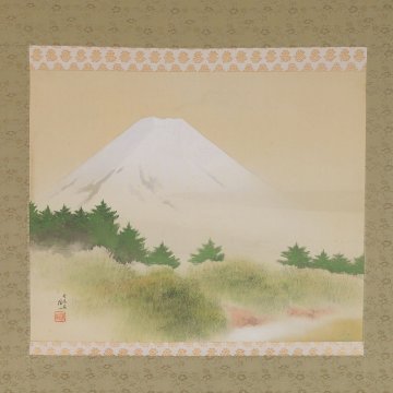 蔵壷◆『平井楳仙 高原の早春図』 【真作】 1幅 共箱 古筆 古文書 古書 日本画 風景画 山水図 竹内栖鳳に学ぶ 茶掛軸 京都出身