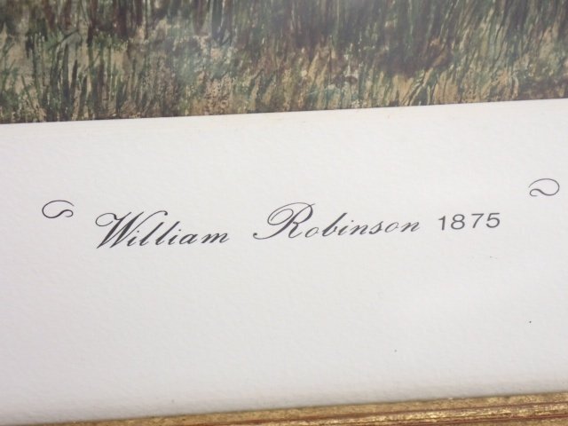 ウイリアム・ロビンソン（William Robinson） 1875 湖畔風景 額装絵画 英国風 風景画 クラシック額 □ 756A9-29