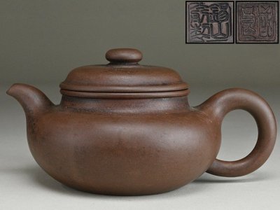 【 兪國良 錫山兪製 紫砂壷 y062109 】中國 唐物 宜興紫砂 煎茶道具 茶器 茶具 朱泥 急須