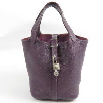 208347★1円スタート★HERMES エルメス 極美品 ピコタンロックPM バケットバッグ トートバッグ ヴィンテージ ハンドバッグ ト レザン M