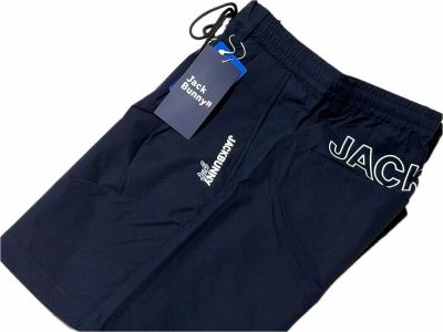 新品★パーリーゲイツ Jack Bunny!! バックビッグロゴ DotAir 吸水速乾 ウエストゴム ストレッチ ショートパンツ/ネイビー/サイズ6