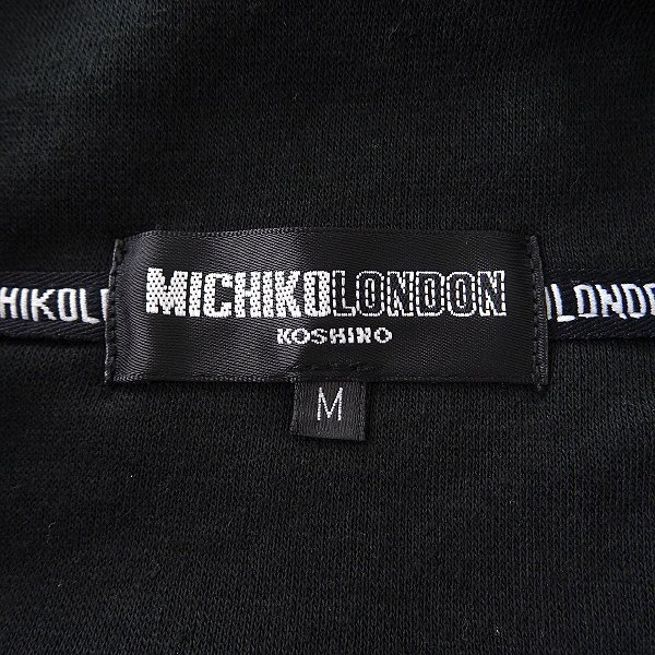 新品 ミチコロンドン 裏暖 フリース ボーダー ハーフジップ トレーナー L 黒 【ML9W-R314_BK_L】 秋冬 MICHIKO LONDON スウェット