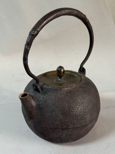 鉄瓶 砲口 柚肌 茶道具 煎茶道具 骨董品 茶器 南部鉄器 急須 金属工芸 アンティーク 鉄器