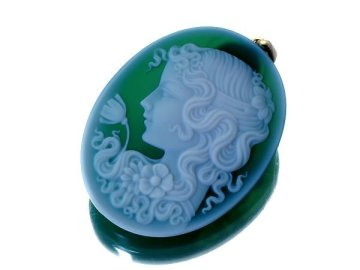1円～【ジュエリー極】今年の夏はカメオ！ 高級天然グリーンストーンカメオ 高級ゴールドメッキペンダントヘッド h8579i【送料無料】