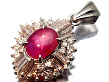 1円～【ジュエリー極】超希少！良質天然非加熱スタールビー1.12ct＆良質ダイヤ0.49ct 高級Pt900ヘッド k1855kvlm【送料無料】