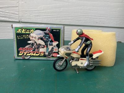 当時物 ポピー ポピニカ 仮面ライダー サイクロン号 箱付き 昭和レトロ ビンテージ // 超合金 ブルマァク 旧バンダイ マルサン 旧タカラ