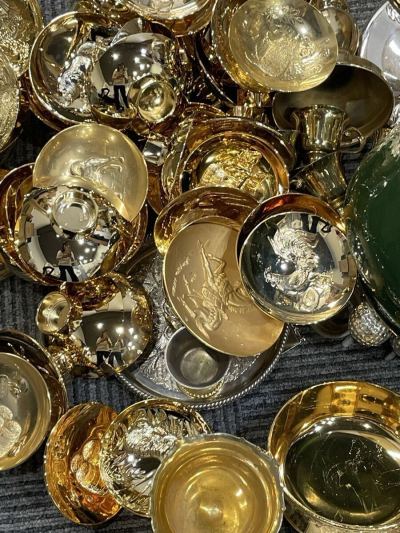 1円出品〜金杯12kg まとめ 金メッキ 置物 24KGP 金盃 縁起物 酒器 盃 メッキ アンティーク シルバーメッキ　など