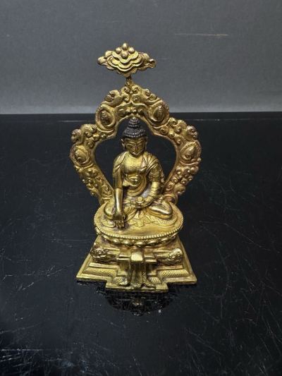 657）中國美術，清時期仏教美術 金銅製 仏像 鍍金 観音菩薩像 置物 古美術品 仏教古美術 旧家蔵出し 供養品 仏像H10. c m