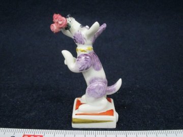 Y4274 磁器 「マイセン Meissen フィギュリン 干支シリーズ 犬 干支戌 置物」