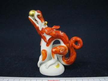 Y4273 磁器 「マイセン Meissen フィギュリン 干支シリーズ 龍 干支辰 置物」