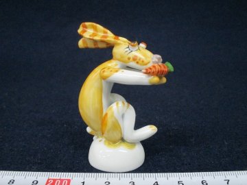 Y4280 磁器 「マイセン Meissen フィギュリン 干支シリーズ 兎 干支卯 置物」