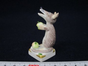 Y4281 磁器 「マイセン Meissen フィギュリン 干支シリーズ 鼠 干支子 置物」