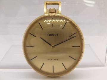 稼働品 TISSOT ティソ STYLIST スタイリスト 懐中時計 手巻き ゴールドカラー ポケットウォッチ