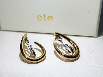 超美品 ete エテ SV925 K18 ラップピアス ゴールド&times;シルバー コンビカラー 2way