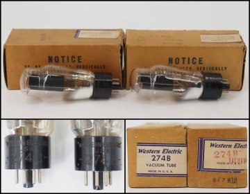 ■コレクター放出品■ビンテージ管 Western Electric 274B ペア 真空管 まとめて 2本セット 元箱 現状品 / n253