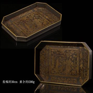 古錫 急須盤 清代 銅象嵌 錫製 急須台 茶盤 唐物 置物 古董品 中国古玩 時代物 賞物 極細工 