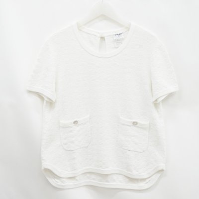 ◇【CHANEL シャネル】ココマークボタン コットンニット P47937 ホワイト 38