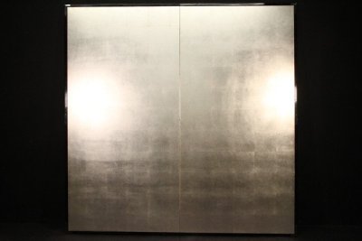 ☆吉宗☆二枚折銀屏風 高さ約174cm(検)催事 銀屏風 間仕切り 衝立 パーテーション