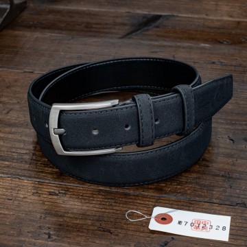 ディアスキン【鹿革】スエード メンズ 本革 ベルト 新品 未使用 送料無料 1円 レザー 天然皮革 上質 シンプル 黒 ブラック 田中革具