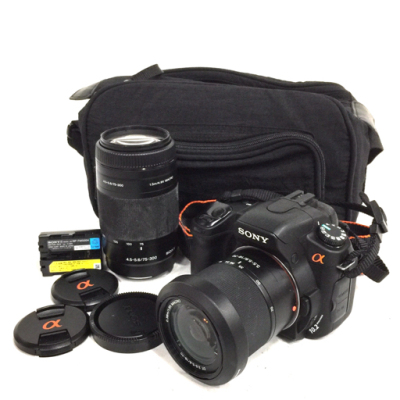 1円 SONY &alpha;300 DSLR-A300 DT 18-70mm 75-300mm 一眼レフ デジタルカメラ ソニー 動作確認済み Y46801-8