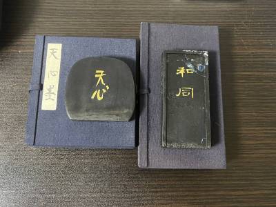 百選墨　2本　計203g 　　中国　墨 書道 古墨　唐墨 文房四宝