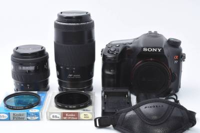 ★1円出品★ ソニー SONY &alpha;77 ダブルレンズセット