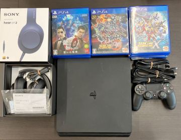 動作確認済み PlayStation4 PS4 CUH-2100A B01 SONY ヘッドホン ソフト13本 まとめ売り セット ucao