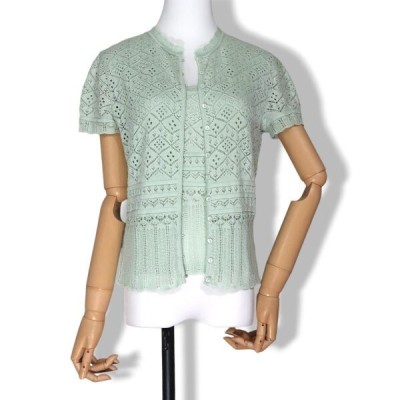 良品 ◆超レア◆ 国内正規品 99 Vintage Christian Dior ディオール John Galliano アイレット レース カーディガン トップス アンサンブル