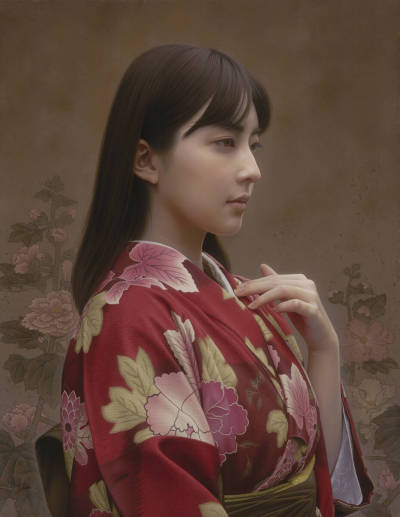 ★新作◆岡靖知　「深緋-コクヒ-」　油彩　F６号