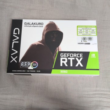 玄人志向 GALAKURO GAMING GeForce RTX 3060 12GB GK-RTX3060-E12GB/OC/WHITE　１円スタート