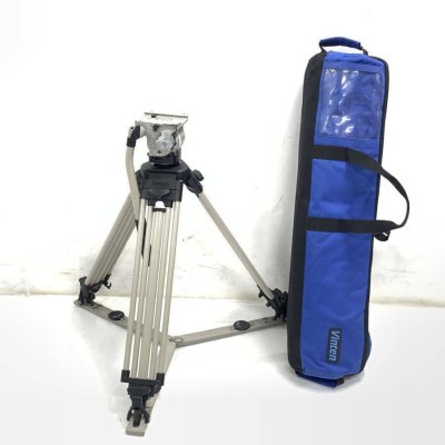 VINTEN ヴィンテン Vision3 ビデオ三脚 雲台 スプレッダー付 放送 業務用 カメラスタンド 収納バッグ付属●現状品【TB】