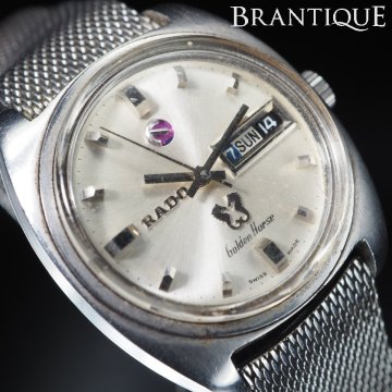 ◆1円~◆ RADO ラドー SS ゴールデンホース 自動巻き 11816 社外ブレス デイデイト USED 稼働 メンズ 腕時計 「29496」