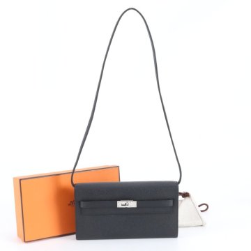 1円■極美品■エルメス■U 刻印 ショルダー ウォレット ケリートゥーゴー 長財布 ブラック 黒 レディース RWM DU24-7