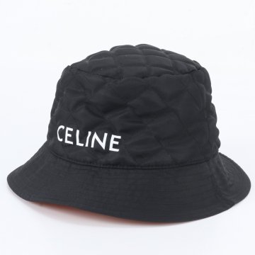 ■1円■極美品■セリーヌ■タグ付■キルティング バケットハット バケハ M 帽子 ファッション ブラック 黒 メンズ レディース RNM EJ40-4