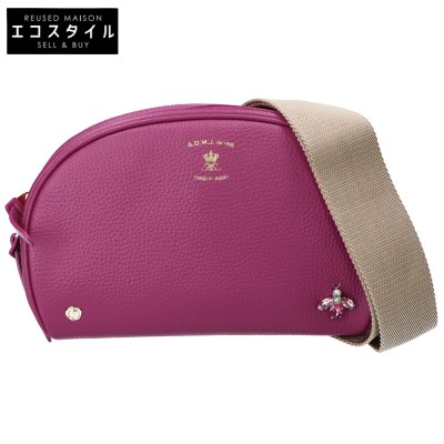 【新品同様】A.D.M.J. Accessoires De Mademoiselle ADMJ THE BEE ラウンドアクセント ショルダーバッグ パープル レディース
