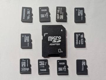マイクロSDカード 中古品 16GB 10枚 フォーマット済み アダプター1個付