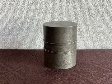 林克瑞 古錫 茶入 茶筒 錫製 在銘 茶道具 茶器 茶壷 煎茶道具 アンティーク