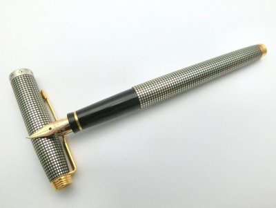 PARKER シズレ STERLING 925刻印有 ペン先14K F シルバー&times;ゴールド 万年筆 パーカー スターリングシルバー 文房具 筆記用具 1円~　I0715