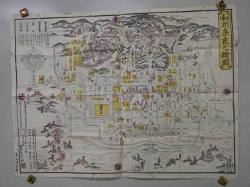 江戸期元治元年(1864)　★「和州奈良之絵図」　　◎絵図屋庄八板