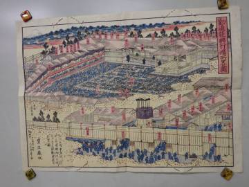 江戸期弘化５年(1848)　★「勸進能興行場所界図」　　◎寶生蔵版