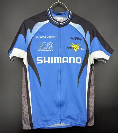 5024C 送料185円♪ SHIMANO シマノ DURA-ACE XTR SPD-SL 昇華プリント メンズ 自転車 サイクルジャージ Mサイズ