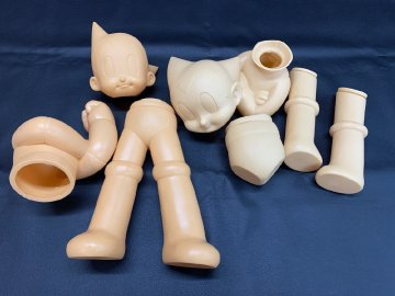 【WP-0118】希少 未組立 ビリケン商会 鉄腕アトム 未塗装 特大 ソフビ 手塚プロダクション 2体 セット 同梱可 東京引取可【千円市場】