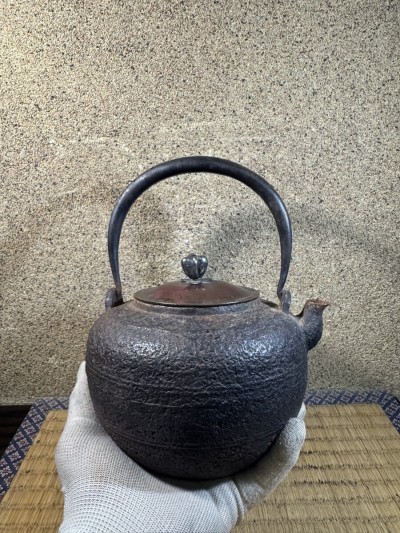 天明形 高木治郎兵衛 釜師 明治時代 銀摘 鉄瓶 煎茶道具