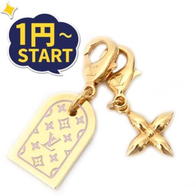 【1円～】ルイヴィトン LOUIS VUITTON バッグチャーム・LV チャーム M03002 ゴールド GP チャーム1個欠品 中古